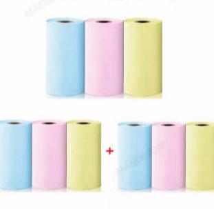 Portable Pocket Thermal Printer Colored Paper Rolls